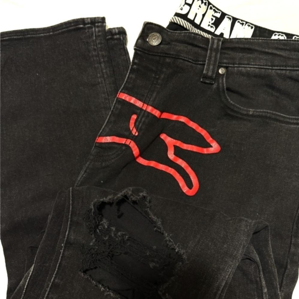 Ice cream Stress Black Running Dog Jeans - Picture 4 of 11